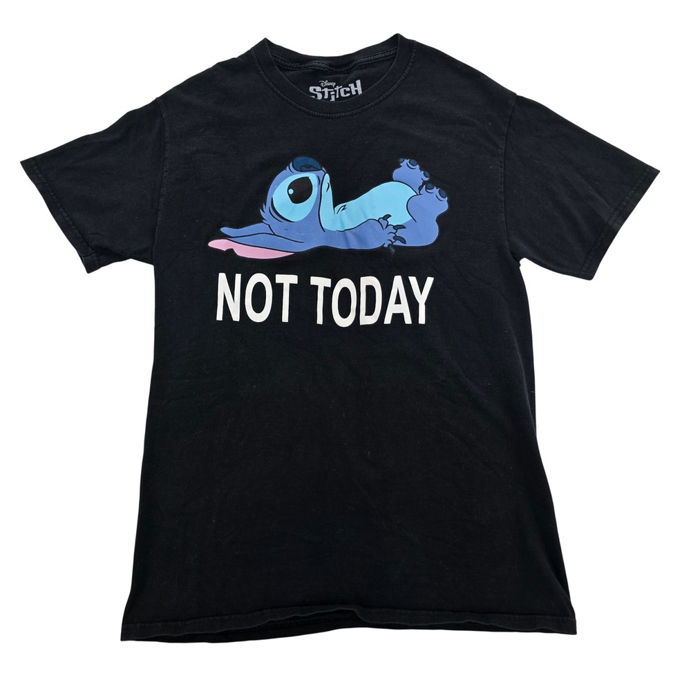Disney Lilo & Stitch "Not Today" Black‎ Graphic Tee Men's S Mad Engine